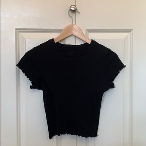 black ruffled brandy shirt sleeve